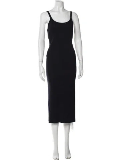 Pre-owned Vince Scoop Neck Midi Length Dress In Blue