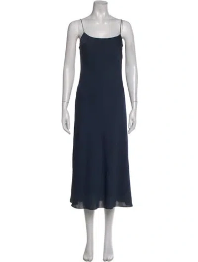 Pre-owned Vince Scoop Neck Midi Length Dress In Blue