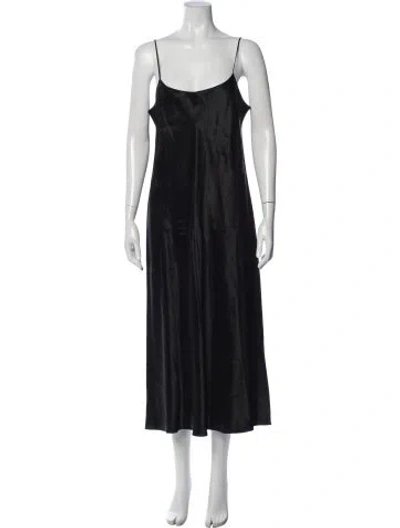 Pre-owned Vince Scoop Neck Midi Length Dress In Blue