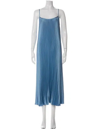 Pre-owned Vince Scoop Neck Midi Length Dress In Blue