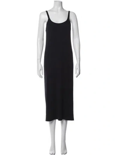 Pre-owned Vince Scoop Neck Midi Length Dress In Blue