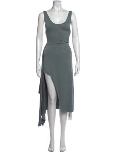 Pre-owned Vince Scoop Neck Midi Length Dress In Blue