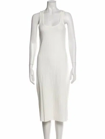 Pre-owned Vince Scoop Neck Midi Length Dress In Gray