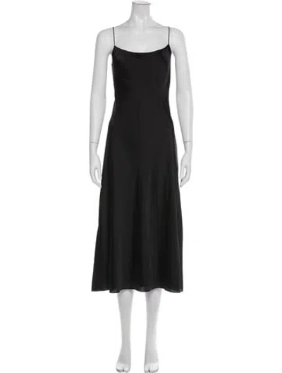 Pre-owned Vince Scoop Neck Midi Length Dress In Grey