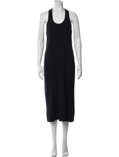 Pre-owned Vince Scoop Neck Midi Length Dress In Multi