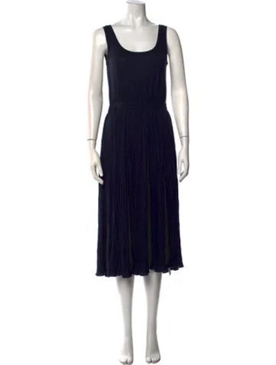 Pre-owned Vince Scoop Neck Midi Length Dress In Multi