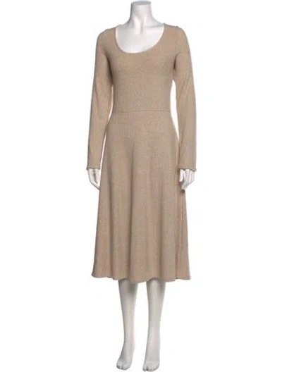 Pre-owned Vince Scoop Neck Midi Length Dress In Neutral