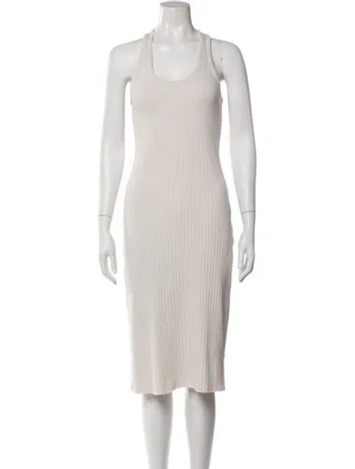 Pre-owned Vince Scoop Neck Midi Length Dress In Neutral