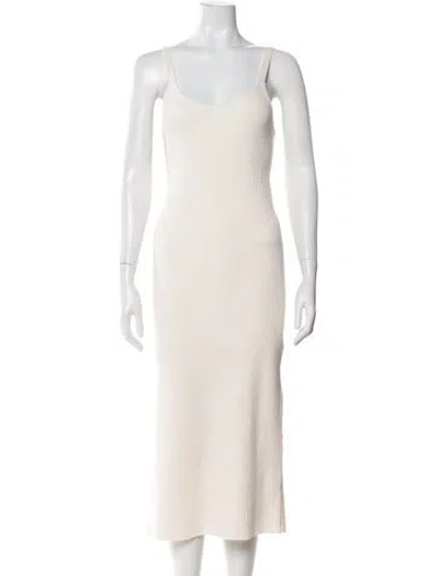 Pre-owned Vince Scoop Neck Midi Length Dress In Neutral