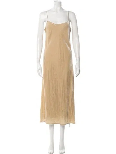 Pre-owned Vince Scoop Neck Midi Length Dress In Neutral