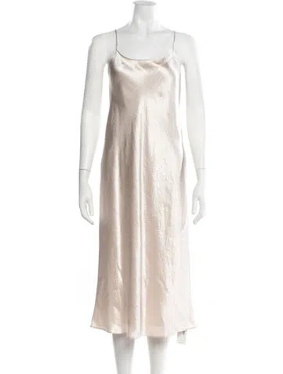 Pre-owned Vince Scoop Neck Midi Length Dress In Neutral