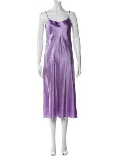 Pre-owned Vince Scoop Neck Midi Length Dress In Purple