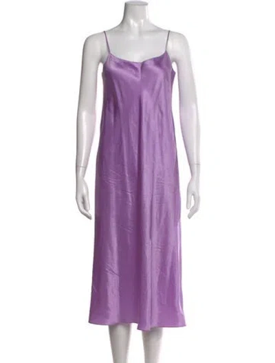 Pre-owned Vince Scoop Neck Midi Length Dress In Purple