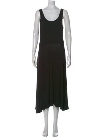 Pre-owned Vince Scoop Neck Midi Length Dress W/ Tags In Black