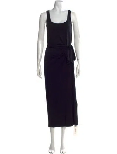 Pre-owned Vince Scoop Neck Midi Length Dress W/ Tags In Black