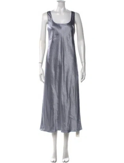 Pre-owned Vince Scoop Neck Midi Length Dress W/ Tags In Grey