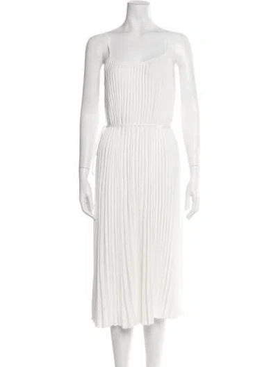 Pre-owned Vince Scoop Neck Midi Length Dress In White