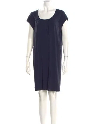 Pre-owned Vince Scoop Neck Mini Dress In Blue