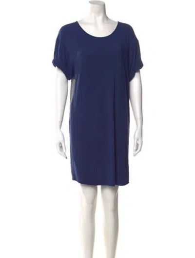 Pre-owned Vince Scoop Neck Mini Dress In Blue