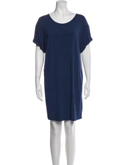 Pre-owned Vince Scoop Neck Mini Dress In Blue
