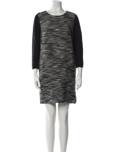 Pre-owned Vince Scoop Neck Mini Dress In Gray