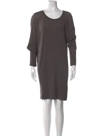 Pre-owned Vince Scoop Neck Mini Dress In Gray