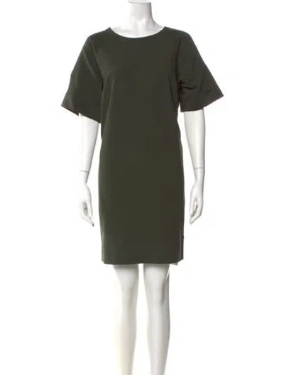 Pre-owned Vince Scoop Neck Mini Dress In Green
