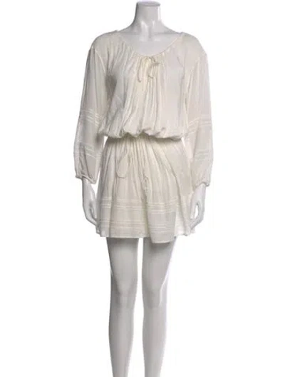 Pre-owned Vince Scoop Neck Mini Dress In White