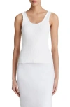 Vince Scoop Neck Rib Tank In White