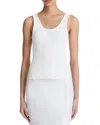 Vince Scoop Neck Rib Tank In White