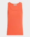 Vince Ribbed Scoop Neck Tank