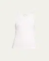 Vince Scoop-neck Tank Top In Optic White