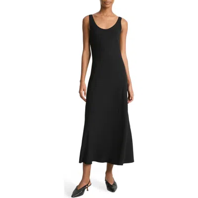 Vince Scoop Neck Slip Midi Dress In Black