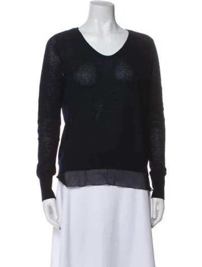 Pre-owned Vince Scoop Neck Sweater In Black