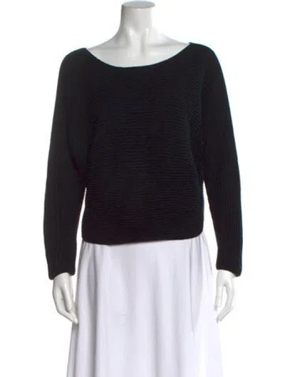 Pre-owned Vince Scoop Neck Sweater In Black