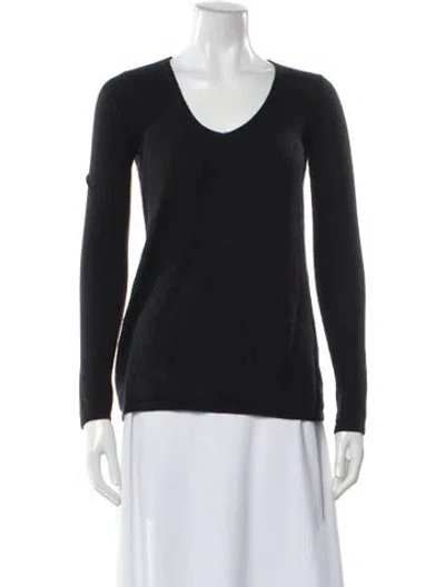 Pre-owned Vince Scoop Neck Sweater In Black