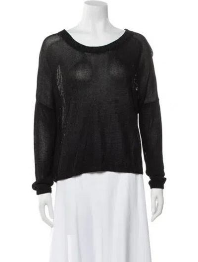 Pre-owned Vince Scoop Neck Sweater In Black