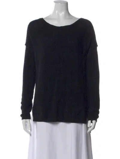 Pre-owned Vince Scoop Neck Sweater In Black