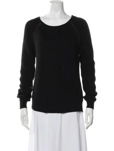 Pre-owned Vince Scoop Neck Sweater In Black