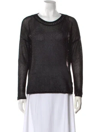 Pre-owned Vince Scoop Neck Sweater In Black