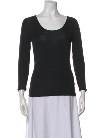 Pre-owned Vince Scoop Neck Sweater In Black