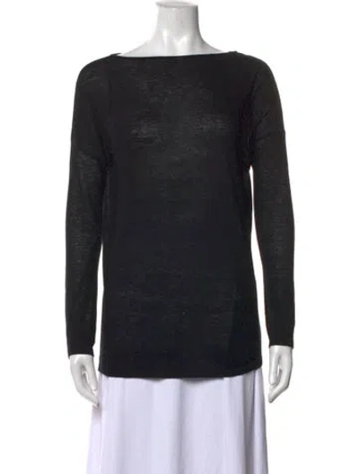 Pre-owned Vince Scoop Neck Sweater In Black