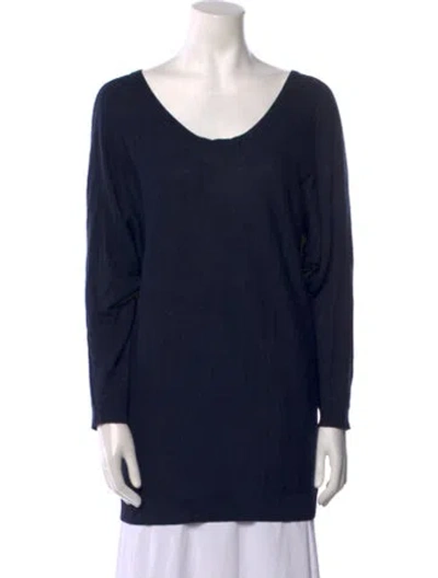 Pre-owned Vince Scoop Neck Sweater In Blue
