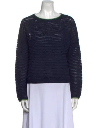 Pre-owned Vince Scoop Neck Sweater In Blue