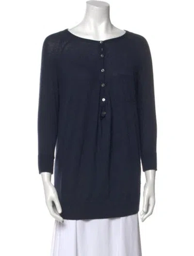 Pre-owned Vince Scoop Neck Sweater In Blue