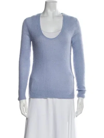 Pre-owned Vince Scoop Neck Sweater In Blue