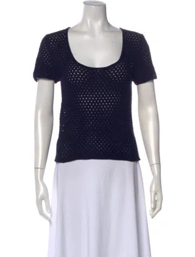 Pre-owned Vince Scoop Neck Sweater In Blue