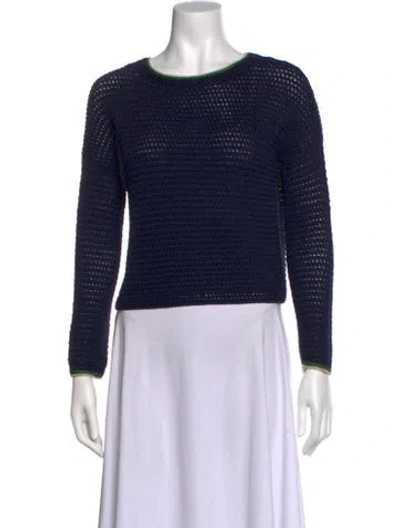 Pre-owned Vince Scoop Neck Sweater In Blue