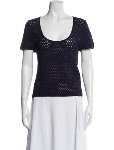 Pre-owned Vince Scoop Neck Sweater In Blue