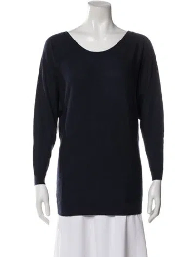 Pre-owned Vince Scoop Neck Sweater In Blue